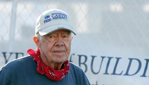 Former President Jimmy Carter remains busy with his humanitarian projects such as Habitat for Humanity even though he is battling cancer.