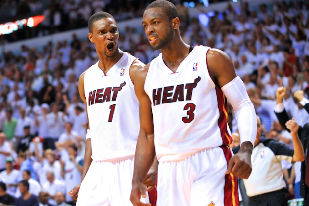 A healthy Chris Bosh (left) and a revitalized Dwyane Wade will make the Miami Heat a force in the NBA East this season.
