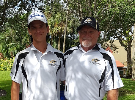 OH state championship qualifying golfer Brooks Lamb (left) and Coach David Keithley. 