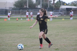 Kaley Tanis scored the two goals in the girls soccer teams  2-0 win over Boca Christian on Monday, Jan. 8.