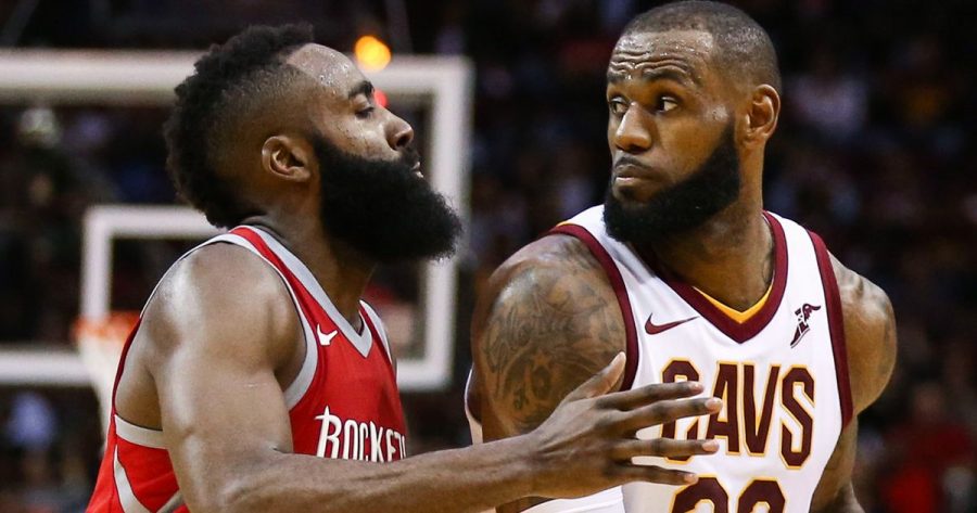 The NBAs MVP will most likely be James Harden (left), but it should go to LeBron James.