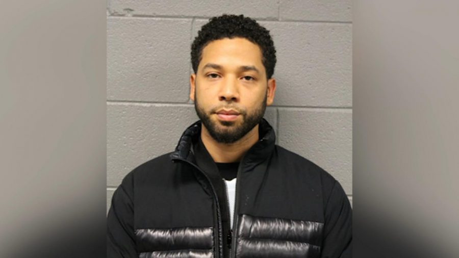 Jussie Smolletts booking photo released by the Chicago Police Department after the actor was charged with falsifying a police report.