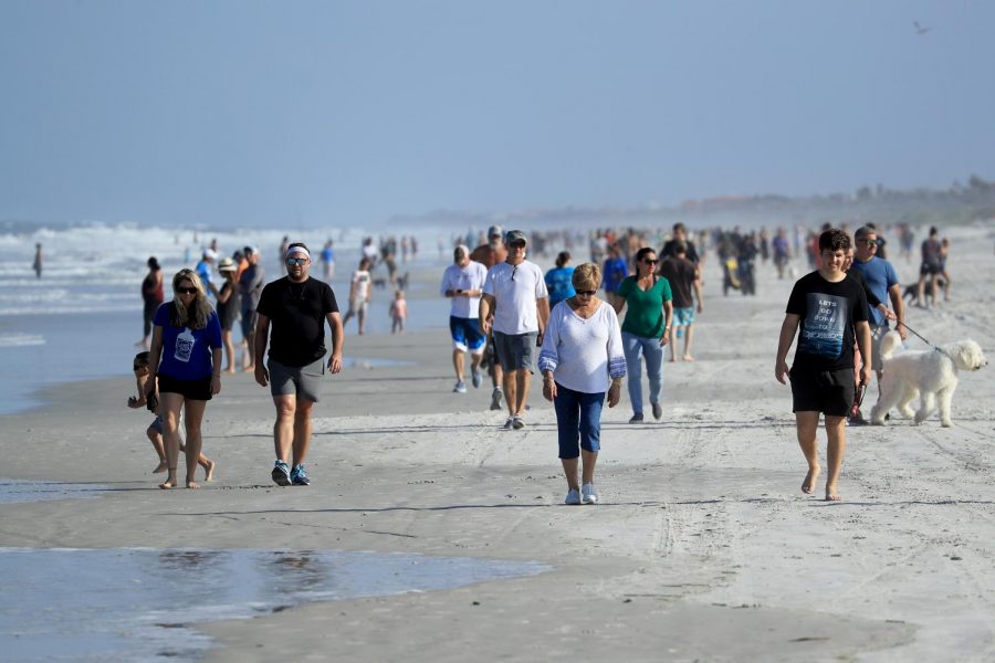 Jacksonville Beach was among the first of Floridas beaches to re-open, drawing large crowds that were not adhering to social distancing guidelines.