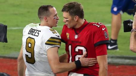 Drew Brees and Tom Brady meet for the third time this season in Sunday nights NFC Divisional Playoff game. Brees and the Saints won the first two meetings, and The Torch predicts a three-game sweep.