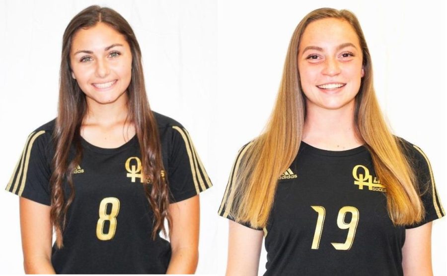 Olympic Heights soccer players Skylar Deutch (left) and Sydney Durrance (right) both hit the impressive 50 career goals scored mark in their senior seasons.