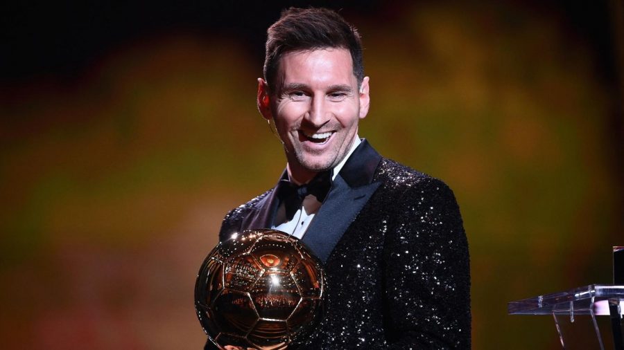 Lionel Messi is all smiles after being named the 2021 Ballon d'Or winner.