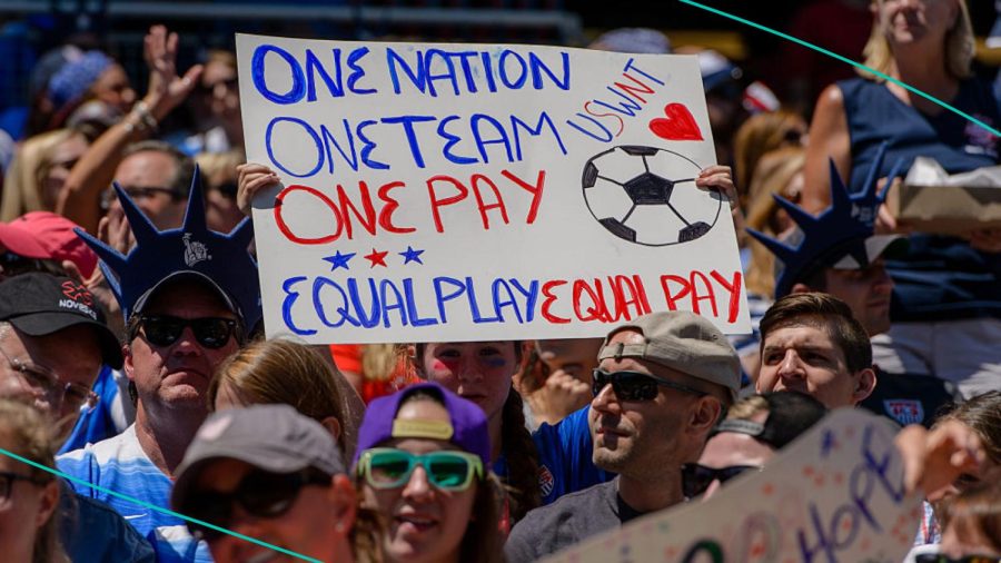 The+U.S.+womens+national+soccer+team+had+plenty+of+fan+support+in+its+fight+to+earn+equal+pay+to+the+mens+team.