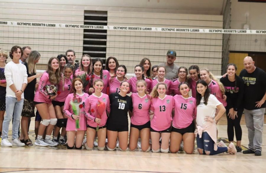 The+Olympic+Heights+Girls+Volleyball+Team+celebrated+its+Senior+Night+on+Wednesday%2C+Oct.+12.+Even+though+the+night+ended+in+a+3-0+loss+to+Park+Vista%2C+the+Lady+Lions+finished+the+season+at+7-7%2C+equaling+their+best+record+in+recent+memory.