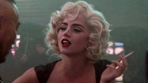 Ana de Armas portrays Marilyn Monroe in the Netflix film Blonde.