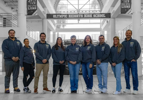 The Admin Team at Olympic Heights: 
Bryan Lejeune, Sarah Riley, Joseph Leaming, Sara Borah, Kelly Mills Burke, Amy Denny, Hal Videtto, Nicki Spears, Frank D'annunzio